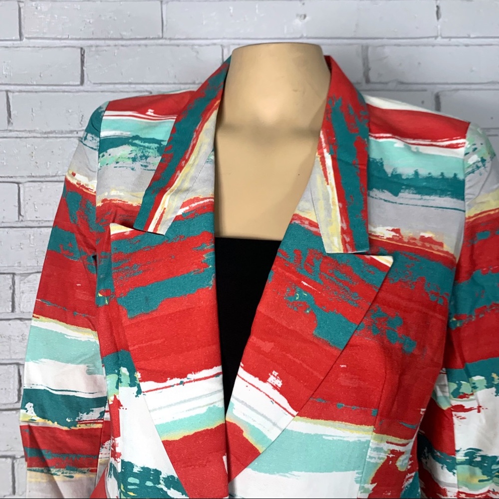 Lafayette 148 Women’s Abstract Cotton Blazer - Picture 2 of 8